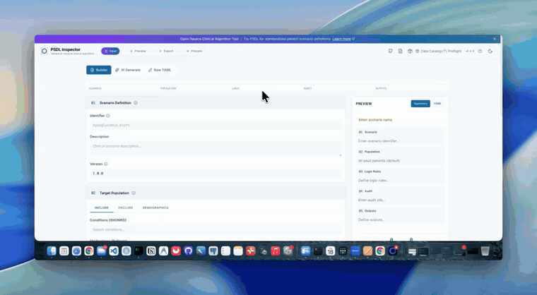 One sentence → AI-generated, validated PSDL scenario → DAG → certified bundle → live preflight GO